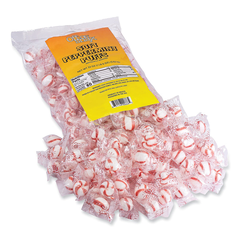 Office Snax® Candy Assortments, Soft Peppermint Puffs, 22 oz Bag