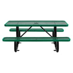 Global Industrial 46" Square Outdoor Steel Picnic Table, Expanded Metal, Green (277151GN)