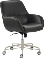 Tommy Hilfiger Forester Ergonomic Bonded Leather Swivel Conference Chair, Charcoal Grey (CHR10059D)