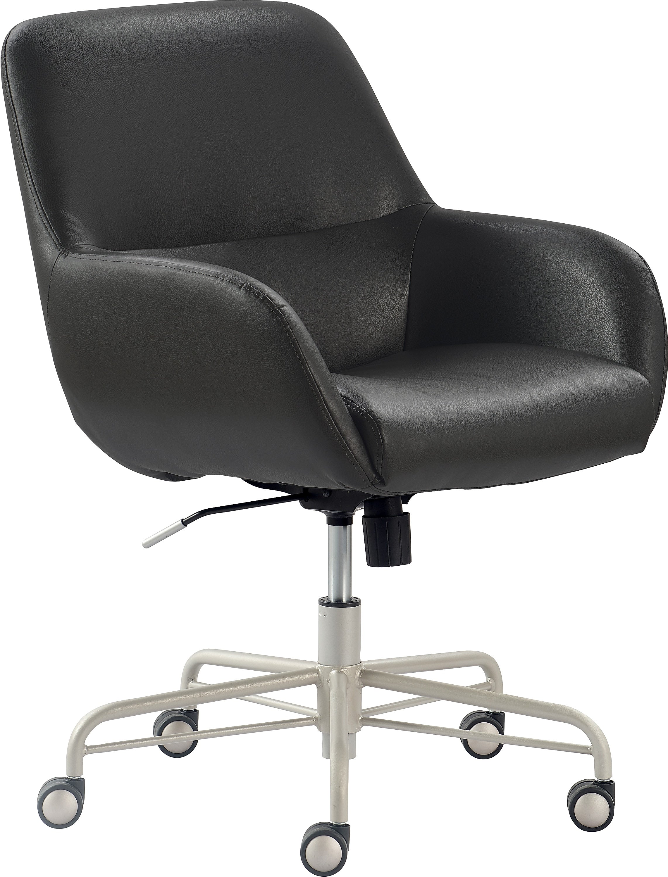 Tommy Hilfiger Forester Ergonomic Bonded Leather Swivel Conference Chair, Charcoal Grey (CHR10059D)