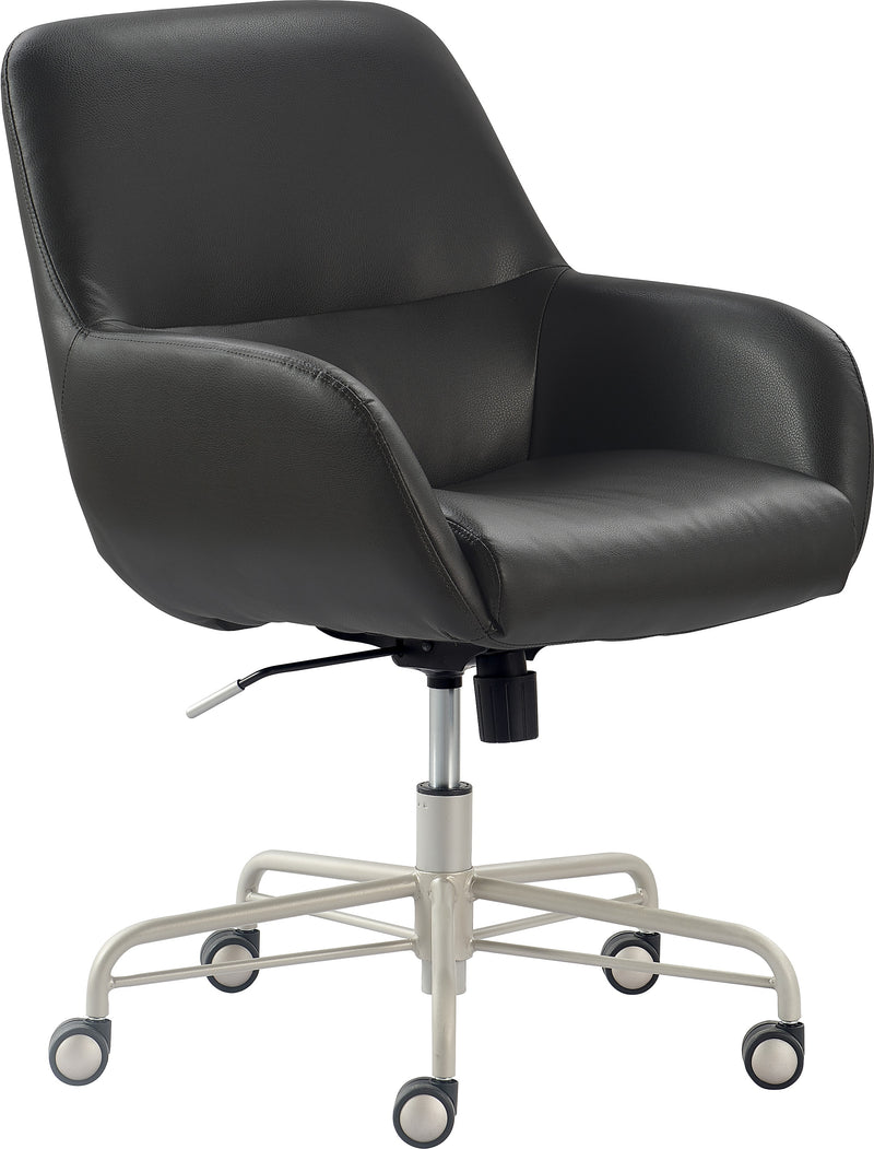 Tommy Hilfiger Forester Ergonomic Bonded Leather Swivel Conference Chair, Charcoal Grey (CHR10059D)