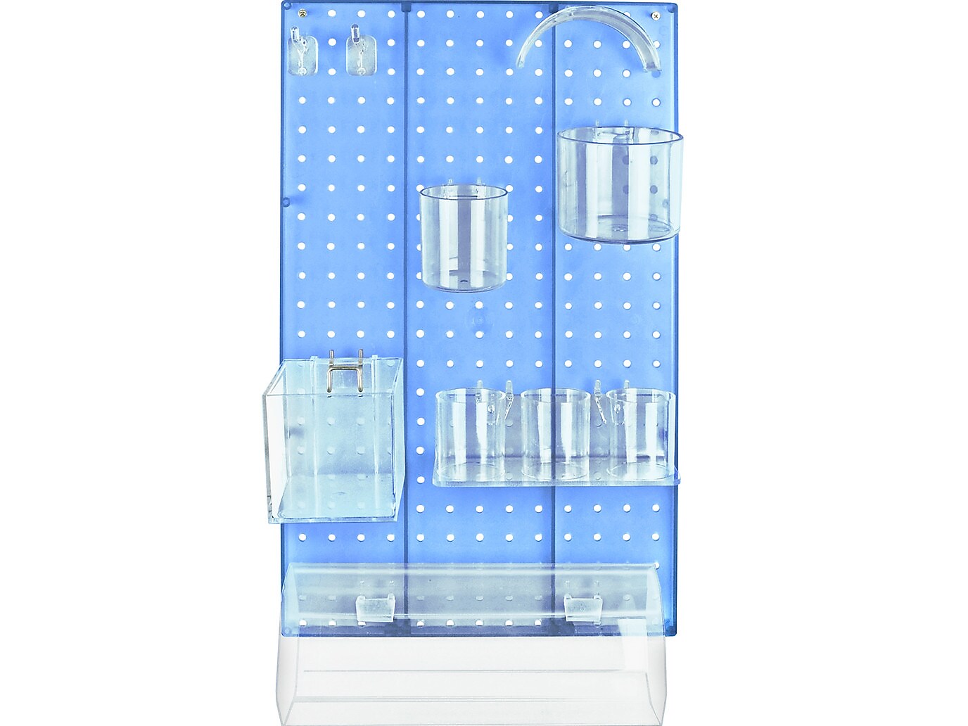 Azar 22" x 13.5" 10-Piece Pegboard Organizer Kit, Blue, Each (900940-BLU)