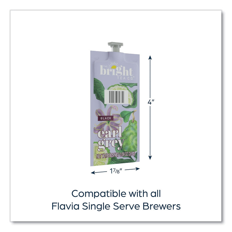 FLAVIA The Bright Tea Co. Earl Grey Black Tea Freshpack, Earl Gray, 0.09 oz Pouch, 100/Carton