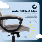 Serta Comfort Classic Ergonomic Velvet Fabric Swivel Executive Chair, Taupe (CCHR10005B)