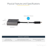 StarTech.com USB-C to DVI Video Adapter, Male to Female, Black, DVI-D, 1920x1200, For DVI-D Display/Monitor/Projector (CDP2DVI)