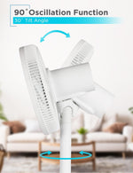 Black & Decker 12" Oscillating Desk Fan, 3-Speed, White (BFDTD12VW)