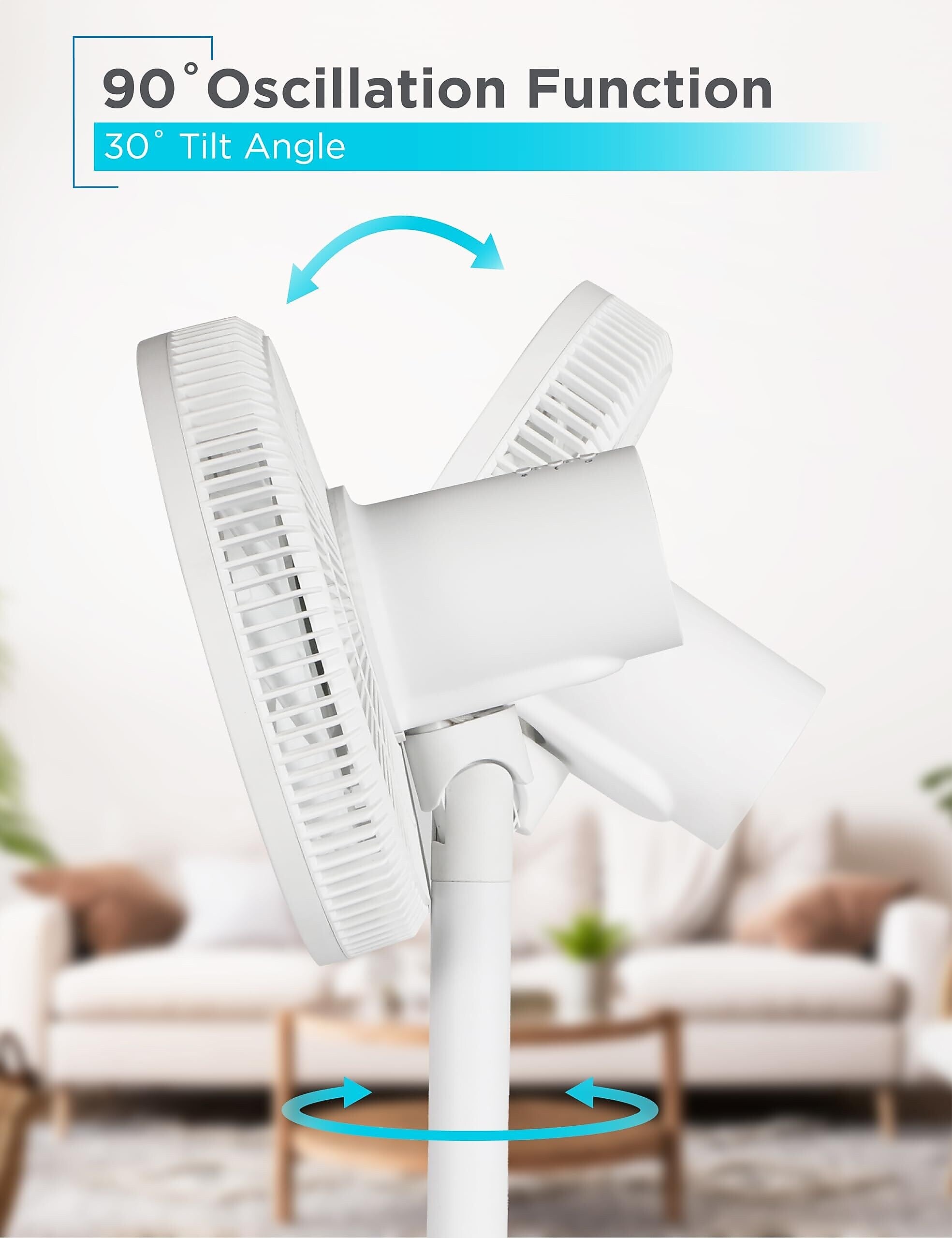 Black & Decker 12" Oscillating Desk Fan, 3-Speed, White (BFDTD12VW)
