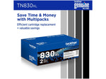 Brother TN830XL Black High Yield Toner Cartridge, Print Up to 3,000 Pages