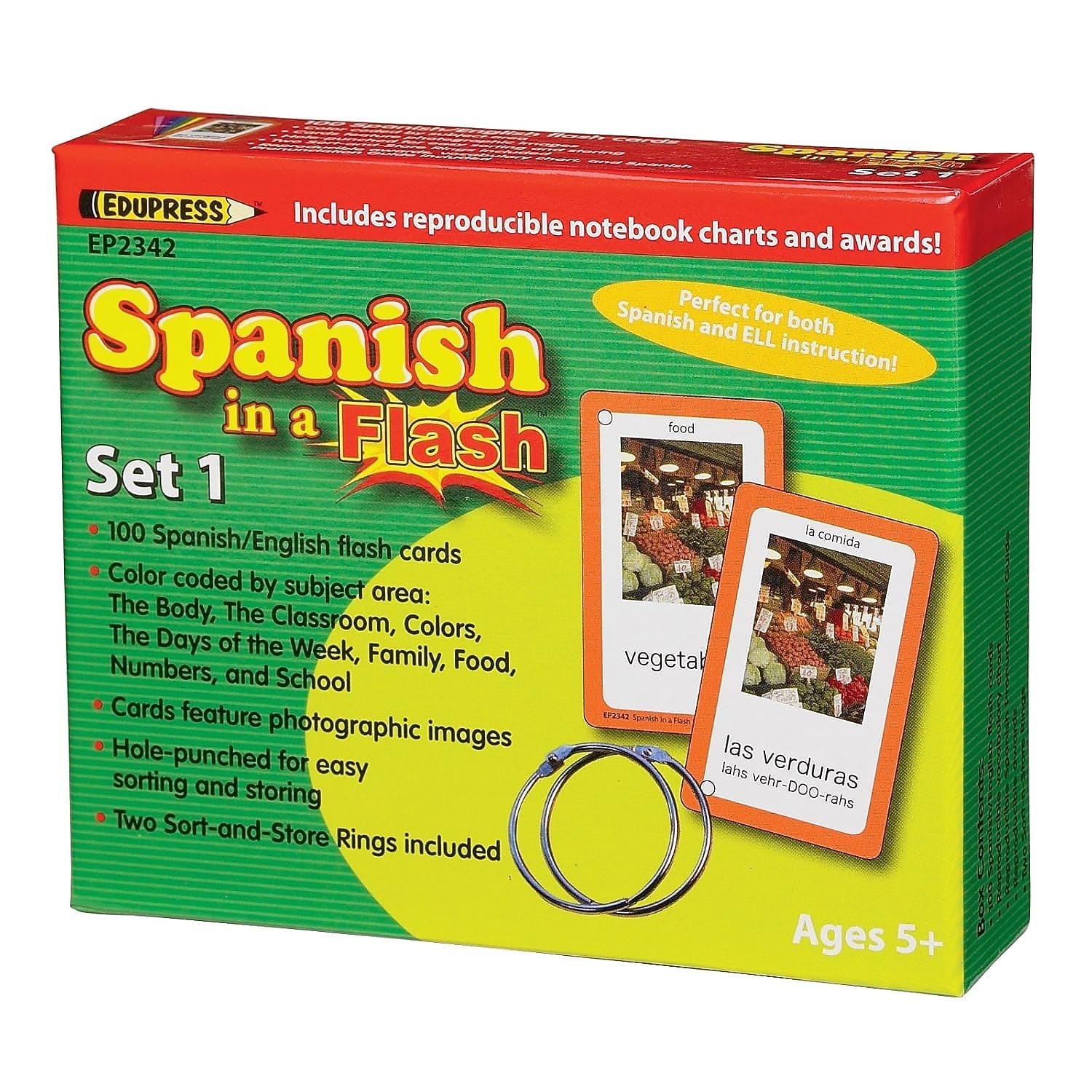 Edupress Spanish Flash Cards, 104/Set (EP2342)
