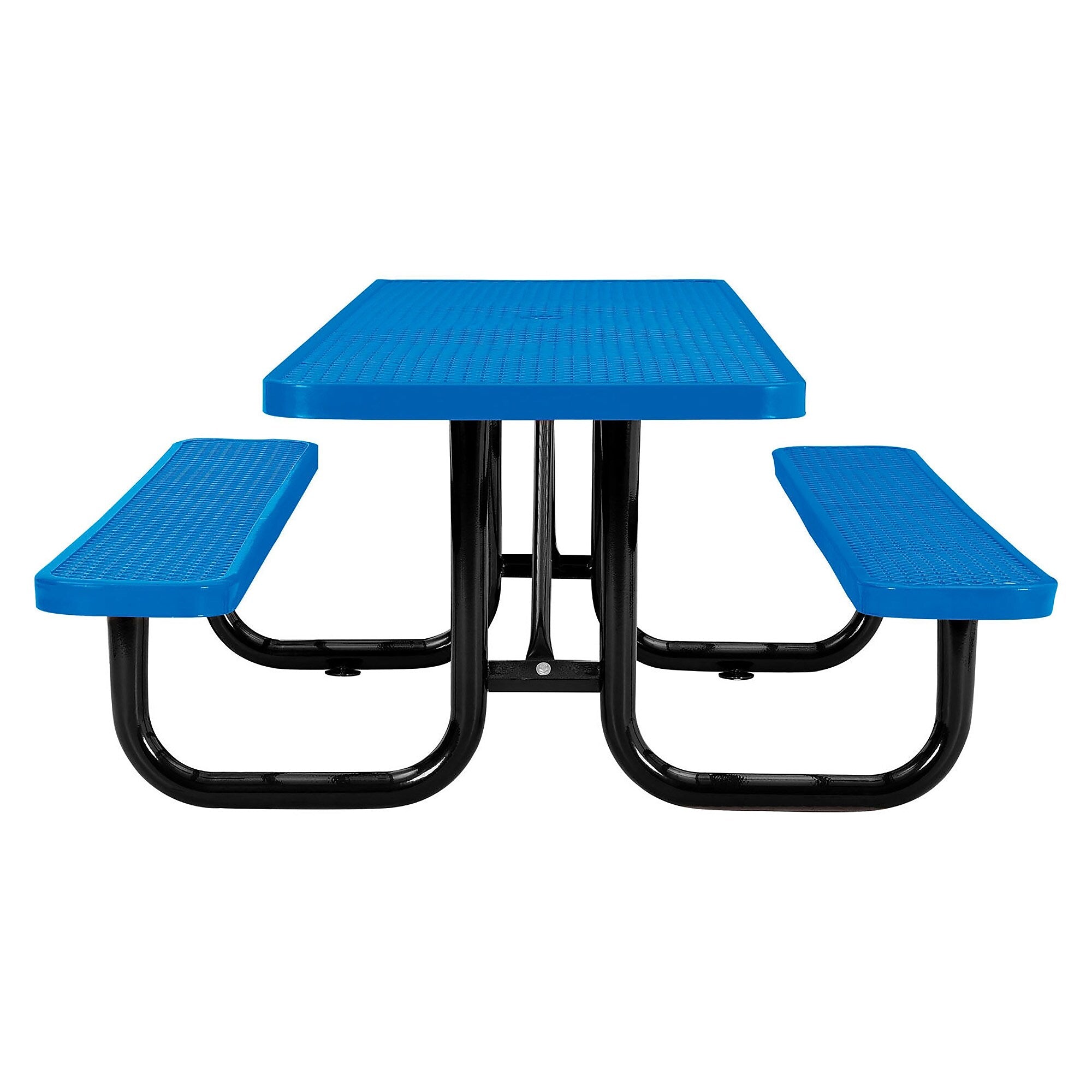 Global Industrial 8' ADA Outdoor Steel Picnic Table, Expanded Metal, Blue (695289BL)