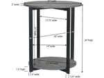 Household Essentials Graystone 21"Dia. Laminate Round End Table, Rustic Slate Concrete/Black (8092-1)