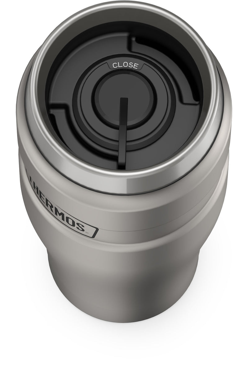Thermos King Stainless Steel Vacuum Insulated Tumbler, 16 oz., Matte Stainless (EASK1005MSTRI4)