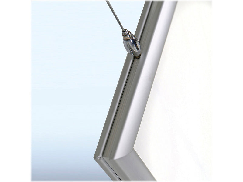 Azar Poster Holder, 22" x 28", Vertical, Ceiling Hanging, Silver, Aluminum (300412)