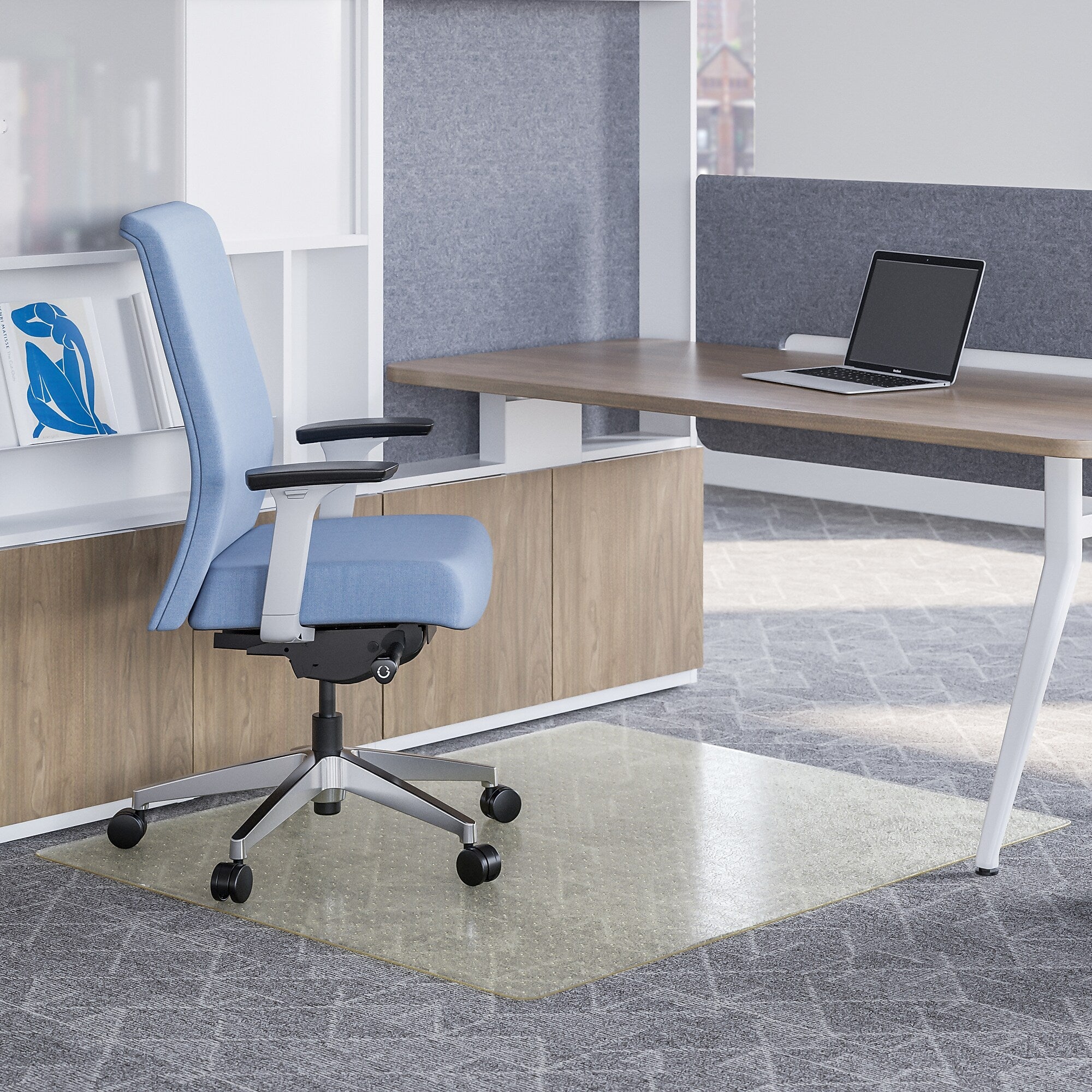 Deflect-O OceanMat Carpet Chair Mat, 36" x 48", Clear Plastic (CM1K142OCB)