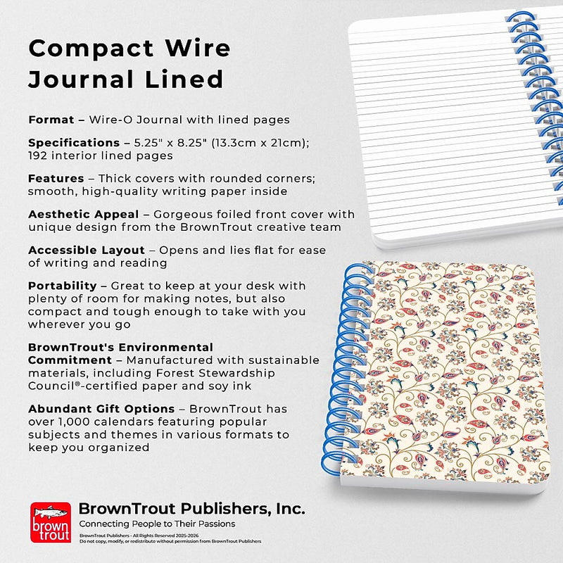 BrownTrout Tuscan Delight Hardcover Journal, 5.25" x 8.25", Multicolored, 192 Pages (9798330707027)