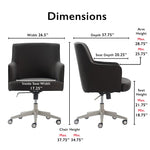 Tommy Hilfiger Belmont Ergonomic Twill Swivel Executive Chair, Gray (CHR10061B)