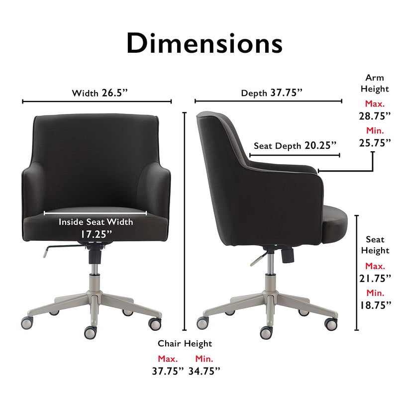 Tommy Hilfiger Belmont Ergonomic Twill Swivel Executive Chair, Gray (CHR10061B)