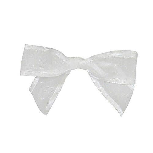 JAM Paper Satin Sheer Bows, White Sheer, 100/Pack (52640349155)