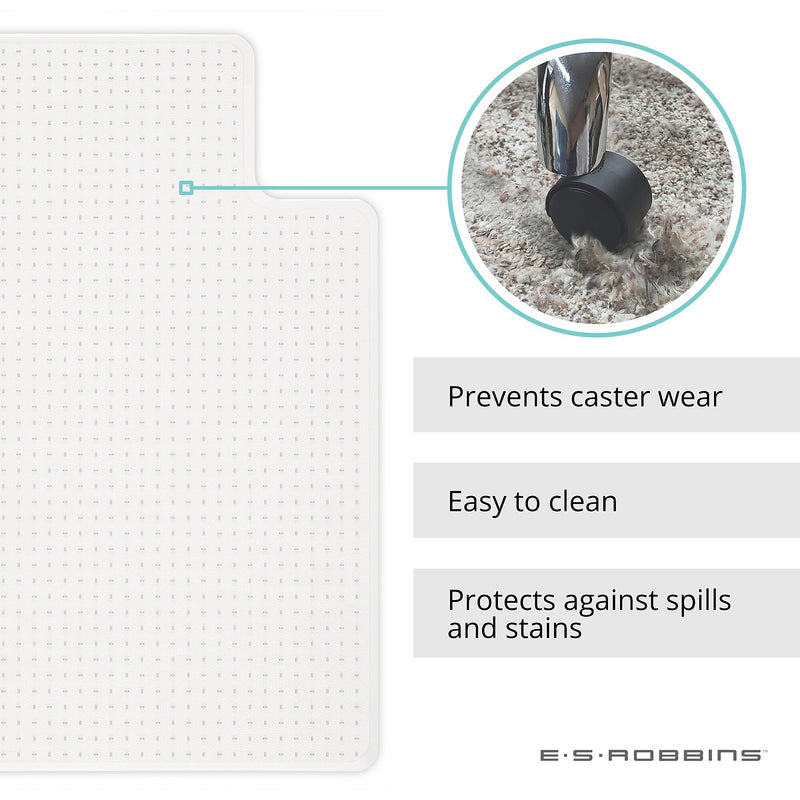 ES Robbins EverLife Carpet Chair Mat with Lip, 36" x 48", Designed for Low-Pile Carpet, Clear (128073)