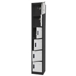 AdirOffice 72"H 6-Tier Black/White Storage Locker (ADI629-206-B-W-DL)