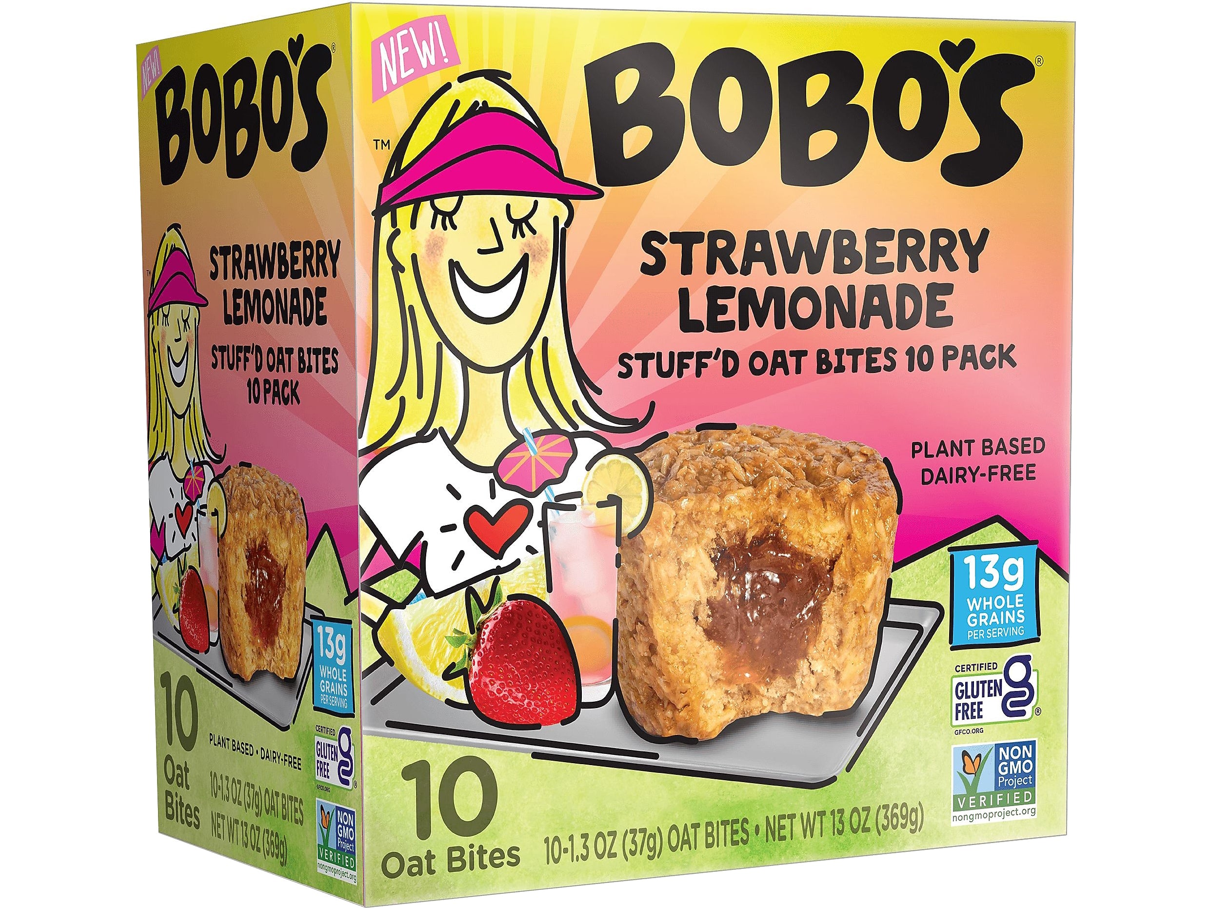 Bobo's Gluten-Free Strawberry Lemonade Oat Bites, 1.3 oz., 10 Bites/Box (549-D)