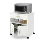 South Shore Axess Vertical Microwave Cart on Wheels, Pure White (10012)