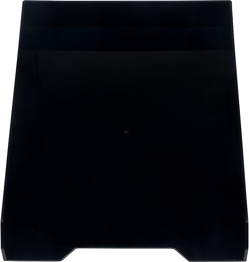 JAM PAPER Stackable Paper Trays, Black, Desktop Document, Letter, & File Organizer Tray, 2/Pack (344blas)