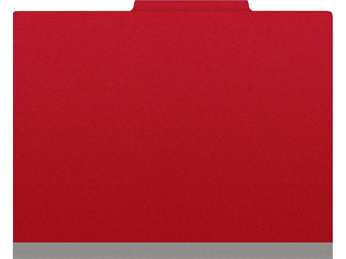 Medical Arts Press Pressboard Classification Folder, 1-Divider, 2" Expansion, Letter Size, Deep Red, 10/Box (DV-T42-14-3DRD-PKT)