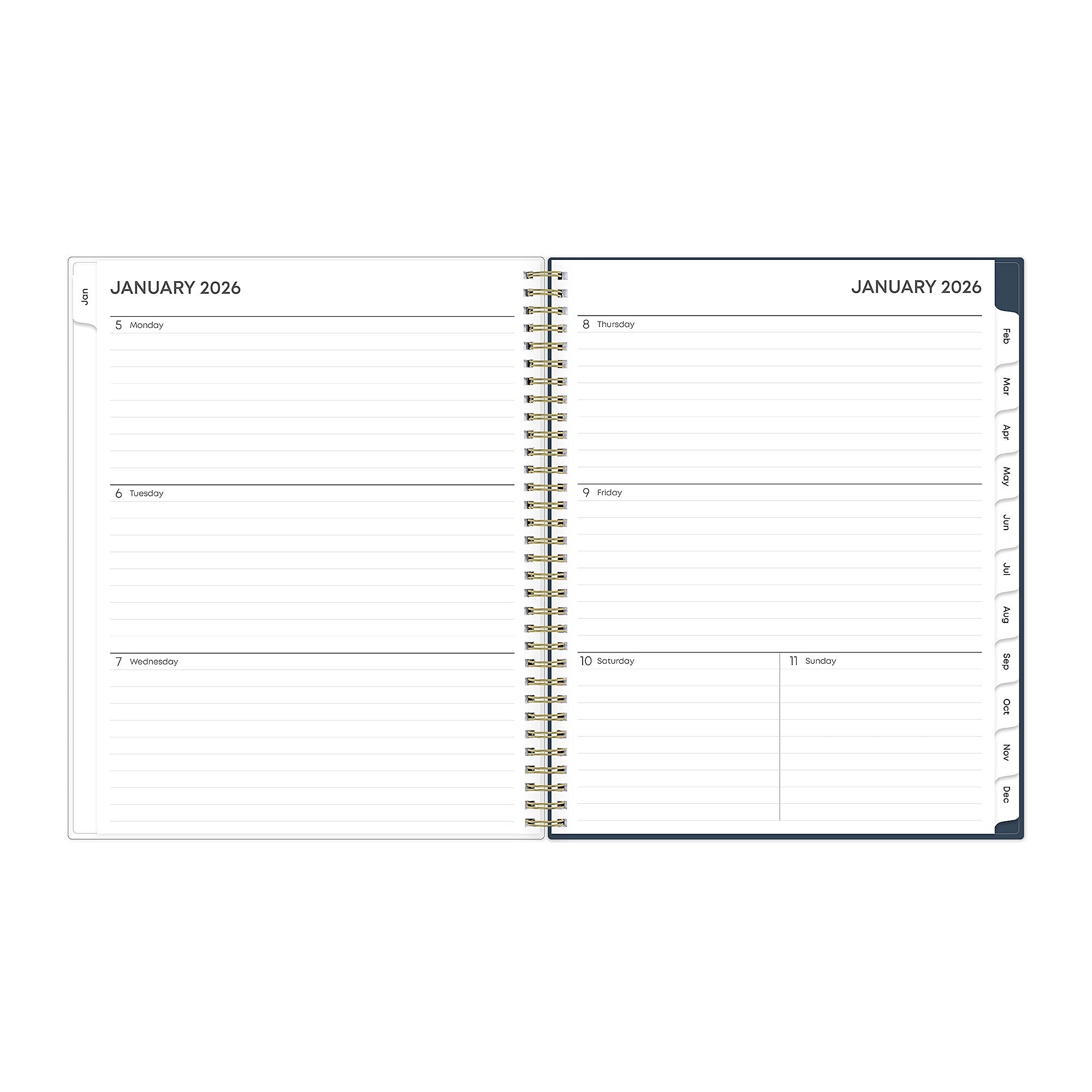 2026 Blue Sky Ashlyn 8.5" x 11" Calendar Year Weekly & Monthly Planner, Plastic Cover, Multicolored (143957-26)