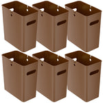 iTouchless SlimGiant Polypropylene Trash Can with no Lid, Toffee Brown, 4.2 gal., 6/Pack (SG105Nx6)