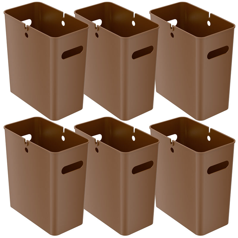 iTouchless SlimGiant Polypropylene Trash Can with no Lid, Toffee Brown, 4.2 gal., 6/Pack (SG105Nx6)