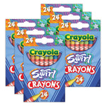 Crayola Swirl Crayons, Assorted Colors, 24/Pack, 6 Packs/Bundle (BIN523439-6)