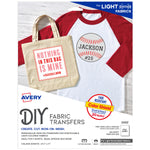 Avery Stretchable Heat Iron On Transfer Paper for Light Fabrics, 8.5" x 11" (3302)