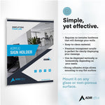 AdirOffice Wall Mount Sign Holder, 8.5" x 11", Desktop/Wall, Clear Acrylic, 36/Pack (639-8511-36-WM)