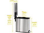 HLS Commercial Stainless Steel Step Trash Can with Hinged Lid, 3-Gallon, Silver (HLSS03RFR)