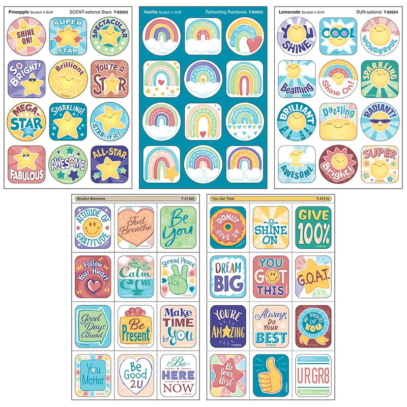 Trend Enterprises Be Your Best Mixed Stickers Variety Pack, Multicolored, 120/Pack, 2/Packs/Bundle (T-33011-2)
