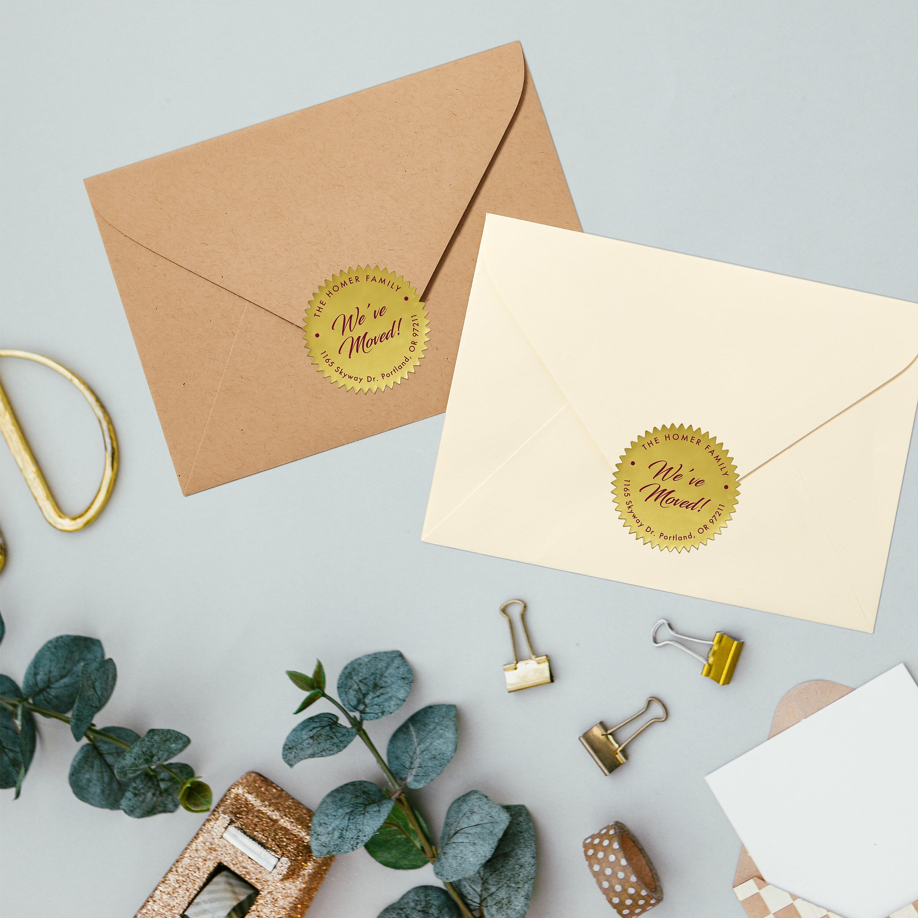 Avery Printable Inkjet Notary Seal Labels, 2" Dia, Gold Foil, 44 Seals/Pack (5868)