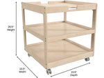 Flash Furniture Bright Beginnings Mobile 2-Section Storage Cart, 26.5"H x 23.5"W x 23.5"D, Brown (MK-ME14795-GG)