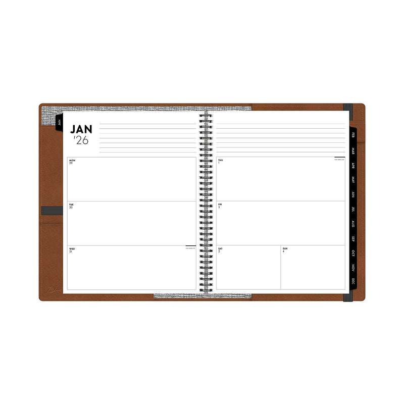 2026 Blue Sky ASMBLD 5" x 8" Weekly & Monthly Planner, Faux Leather Cover, Brown (152947)