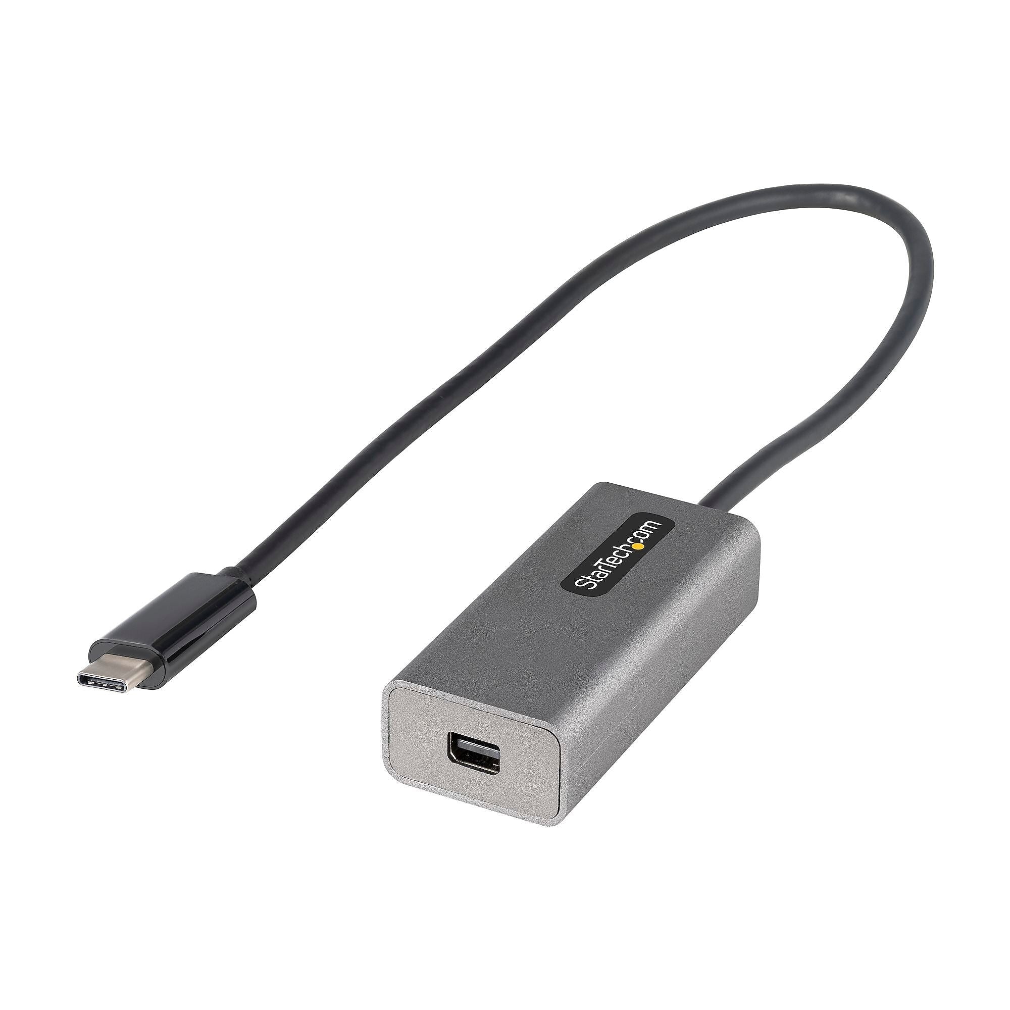 StarTech.com USB-C to Mini DisplayPort Video Adapter, Male to Female, Gray, DP 1.2, 4K 60Hz, HBR2 (CDP2MDPEC)