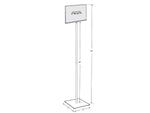 Azar Sign Holder, 12" x 54", Horizontal, Freestanding, Clear/Silver, Acrylic (300864)