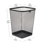 Mind Reader Metal Trash Can Without Lid, 5 Gallon, Black, 2/Pack (2SQUAGA-BLK)