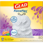 Glad ForceFlex Tall Kitchen Drawstring Trash Bags, 13 Gallon, Gain Lavender with Febreze Freshness, 80 Count (78533)