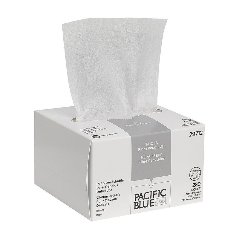 AccuWipe Eyeglass Cleaning/Wiping Cloths, 4-7/8"x8-1/4", White, 280/Box (29712)