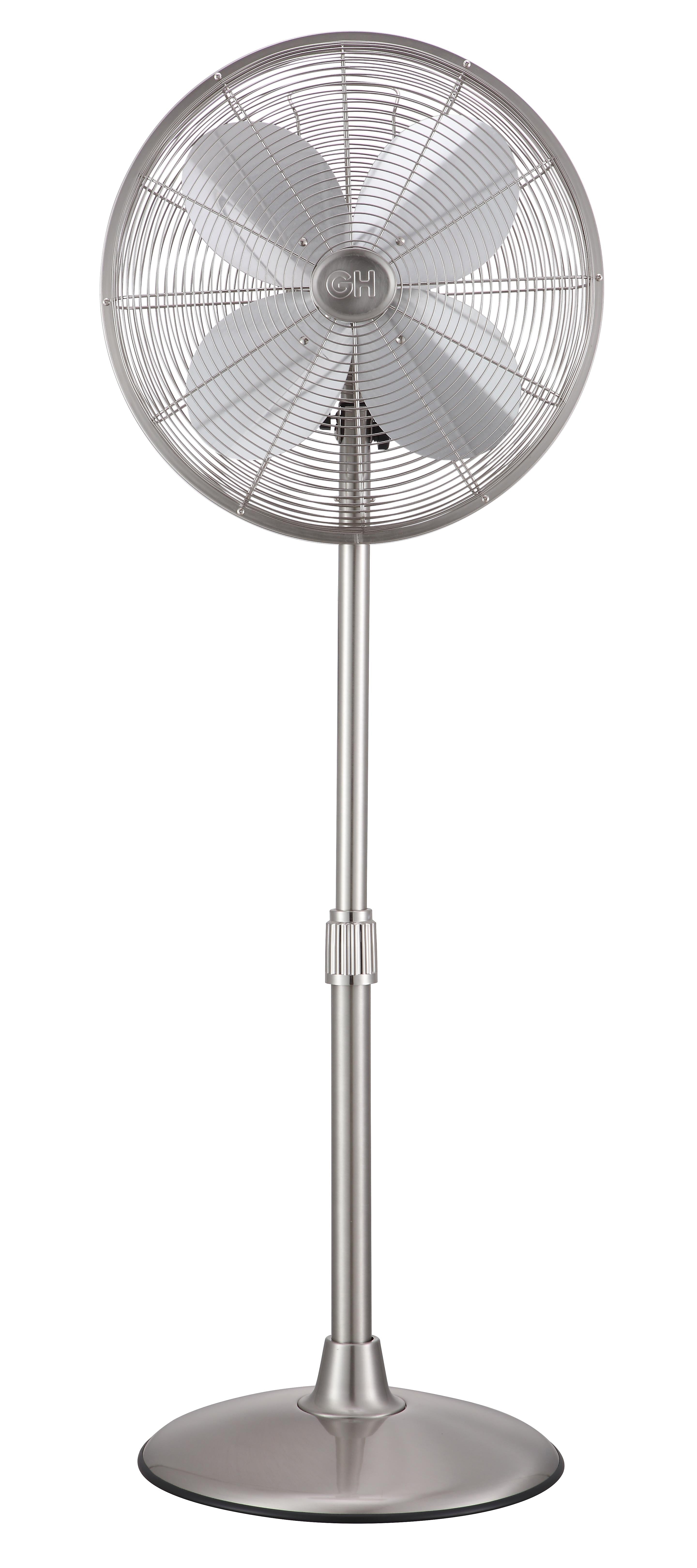 Good Housekeeping 3-Speed Oscillating Pedestal Fan, Brushed Nickel (92654-BN)