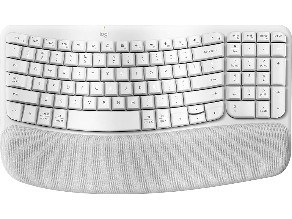 Logitech Wave Keys Wireless Ergonomic Keyboard, Off-White (920-012275)