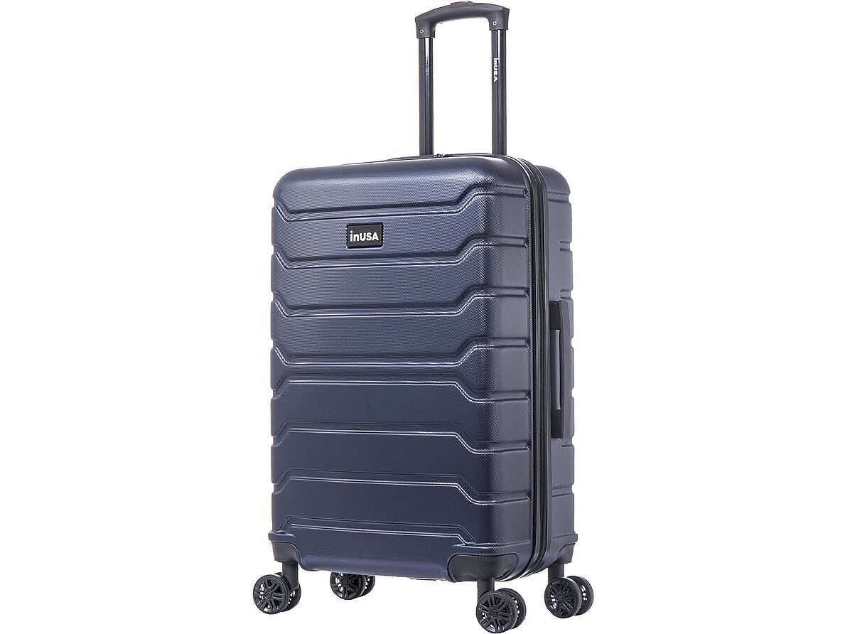 InUSA Trend 24" Hardside Suitcase, 4-Wheeled Spinner, TSA Checkpoint Friendly, Blue (IUTRE00M-BLU)