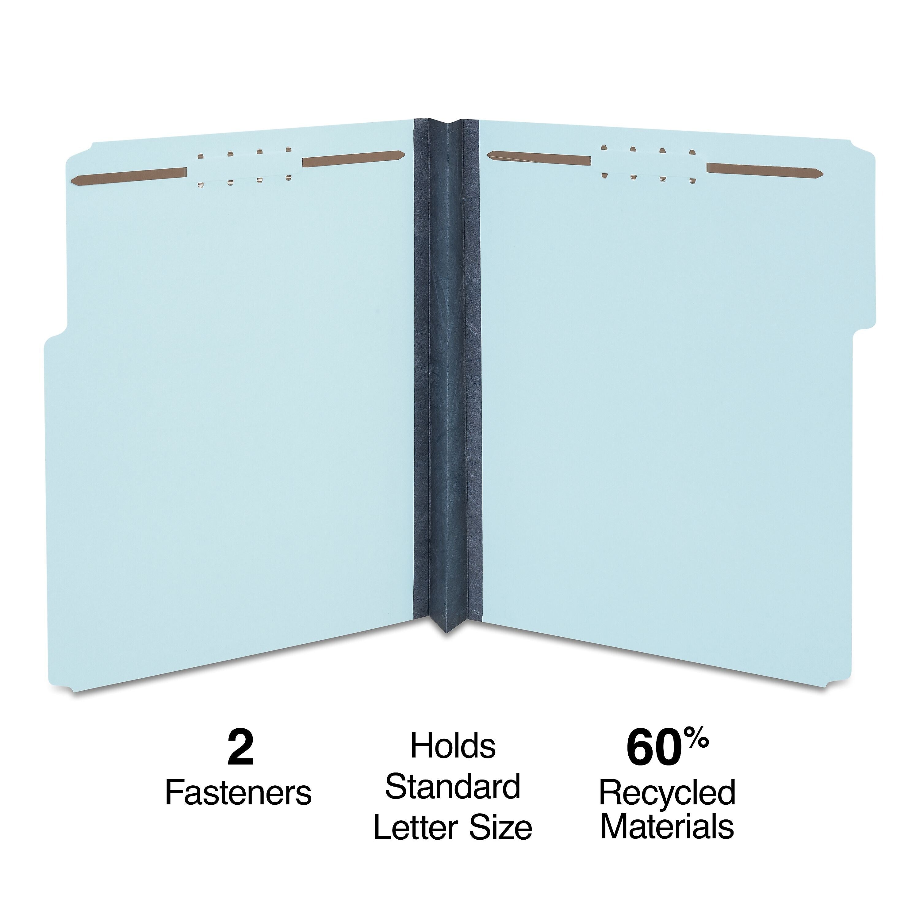 Staples® 60% Recycled Pressboard Classification Folder, 2" Expansion, Letter Size, Blue, 25/Box (ST384868/384868)