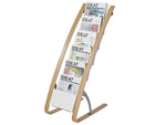 Alba Literature Holder, 8.3" x 11.7", White/Wood, Steel/ABS (DDEXPO6W BC)