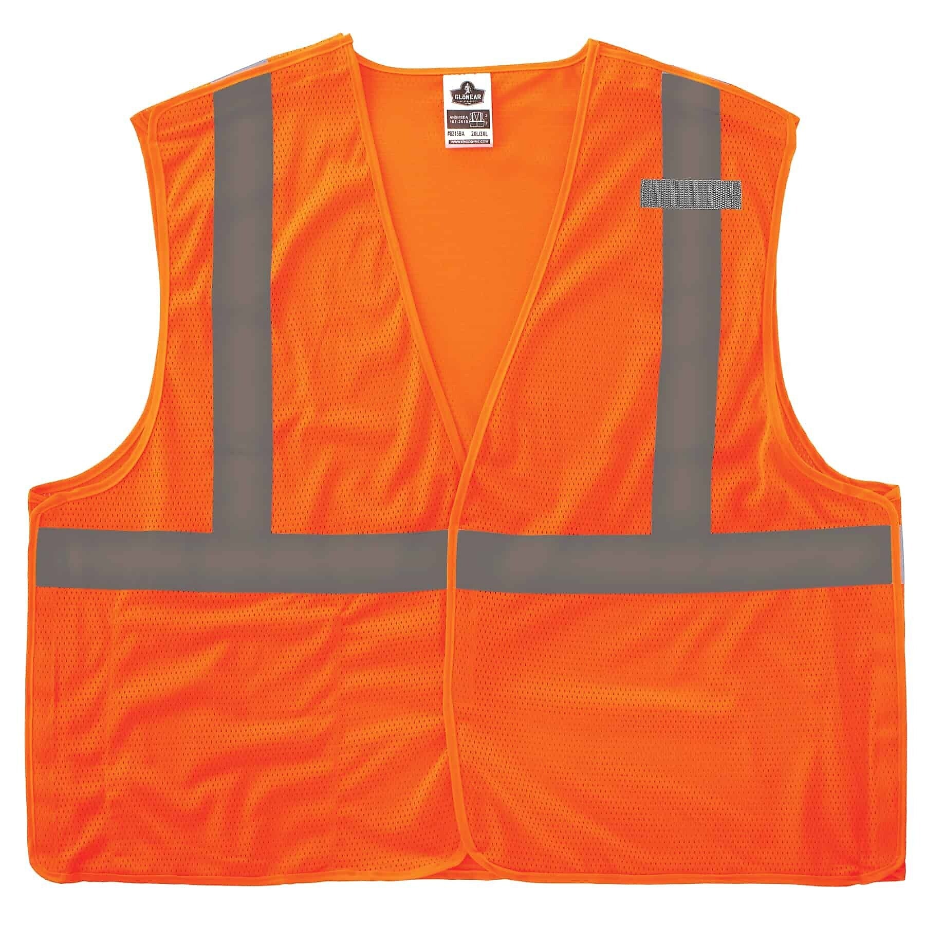 Ergodyne GloWear 8215BA High Visibility Sleeveless Safety Vest, ANSI Class R2, Orange, Large (21065)